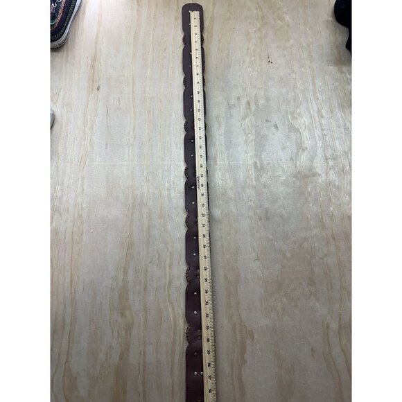 Chico's Womens Brown Leather Southwestern Concho Wide Cowboy Rodeo Belt Size M L - Picture 5 of 6